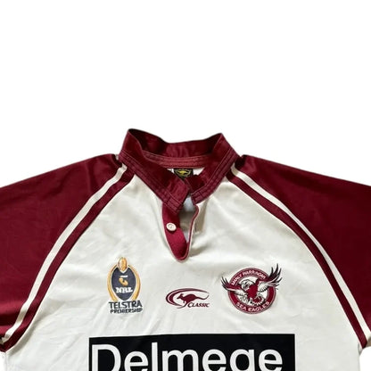 Large Classic White Manly Warringah Sea Eagles Rugby Shirt