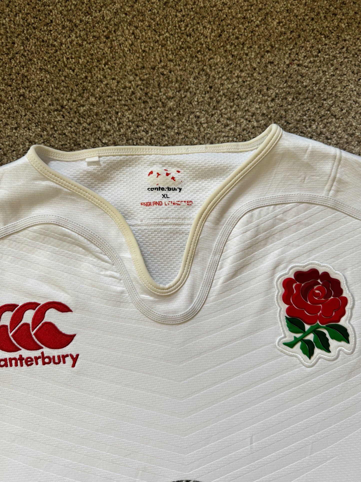 Extra large Canterbury White England Rugby Shirt