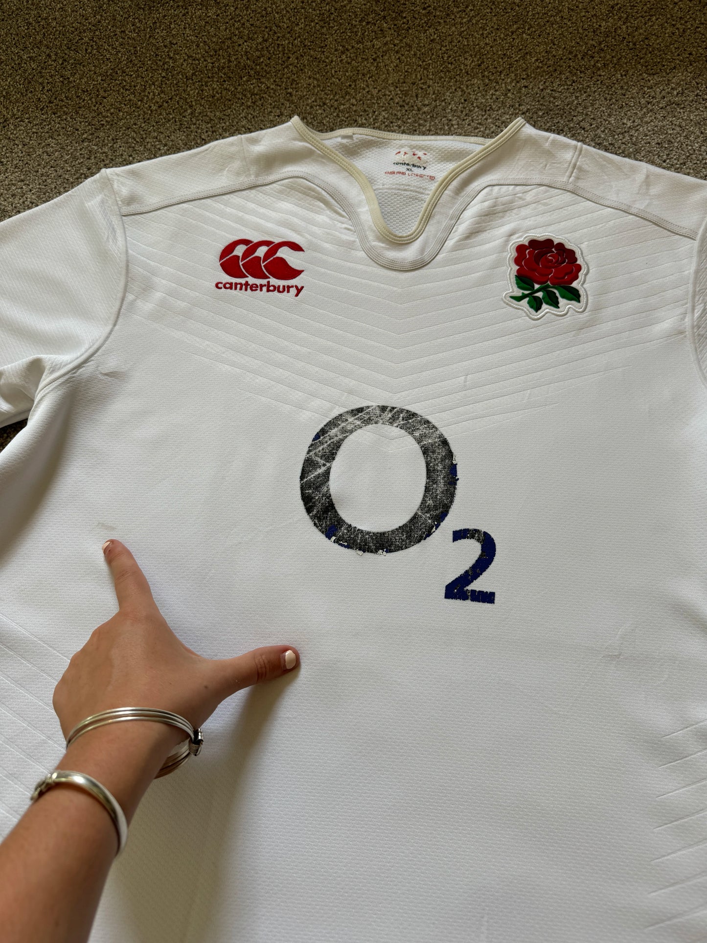Extra large Canterbury White England Rugby Shirt