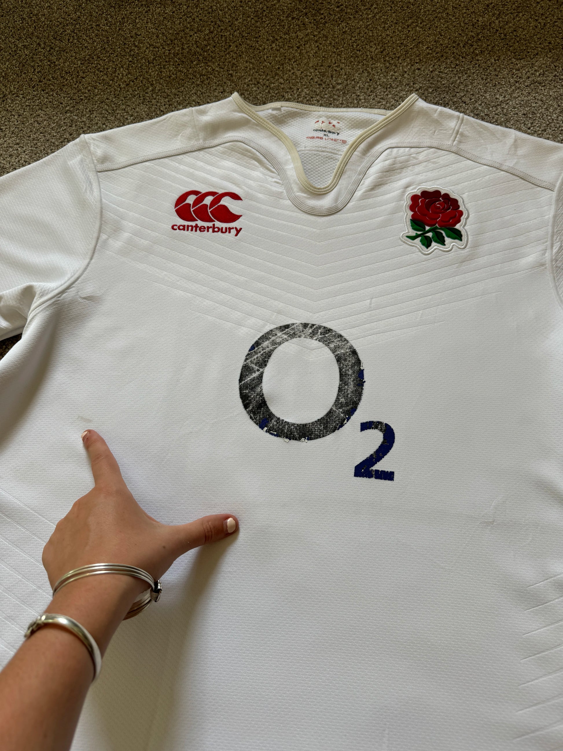 Extra large Canterbury White England Rugby Shirt