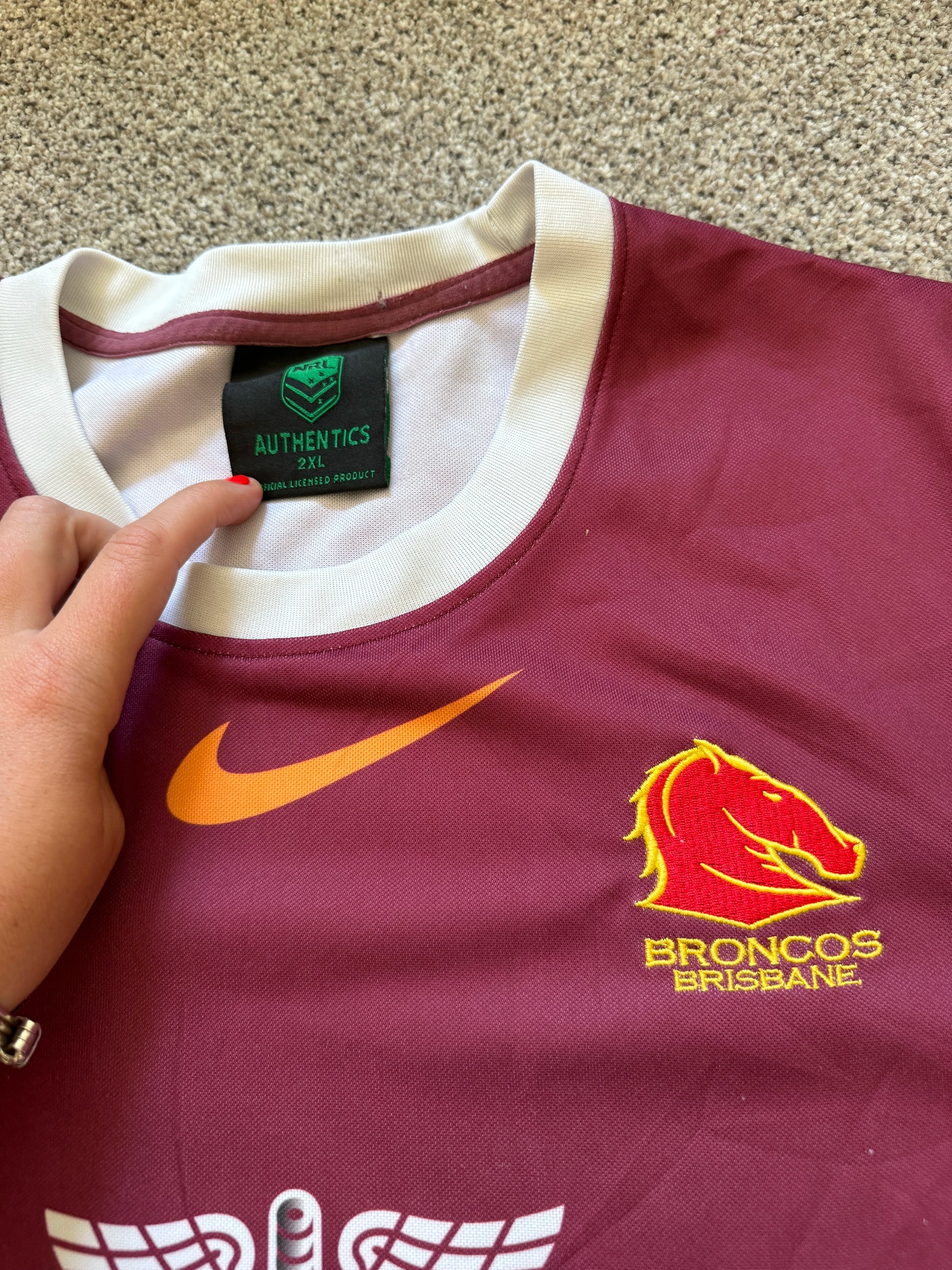 Extra large Nike Brisbane Broncos Red Rugby Shirt