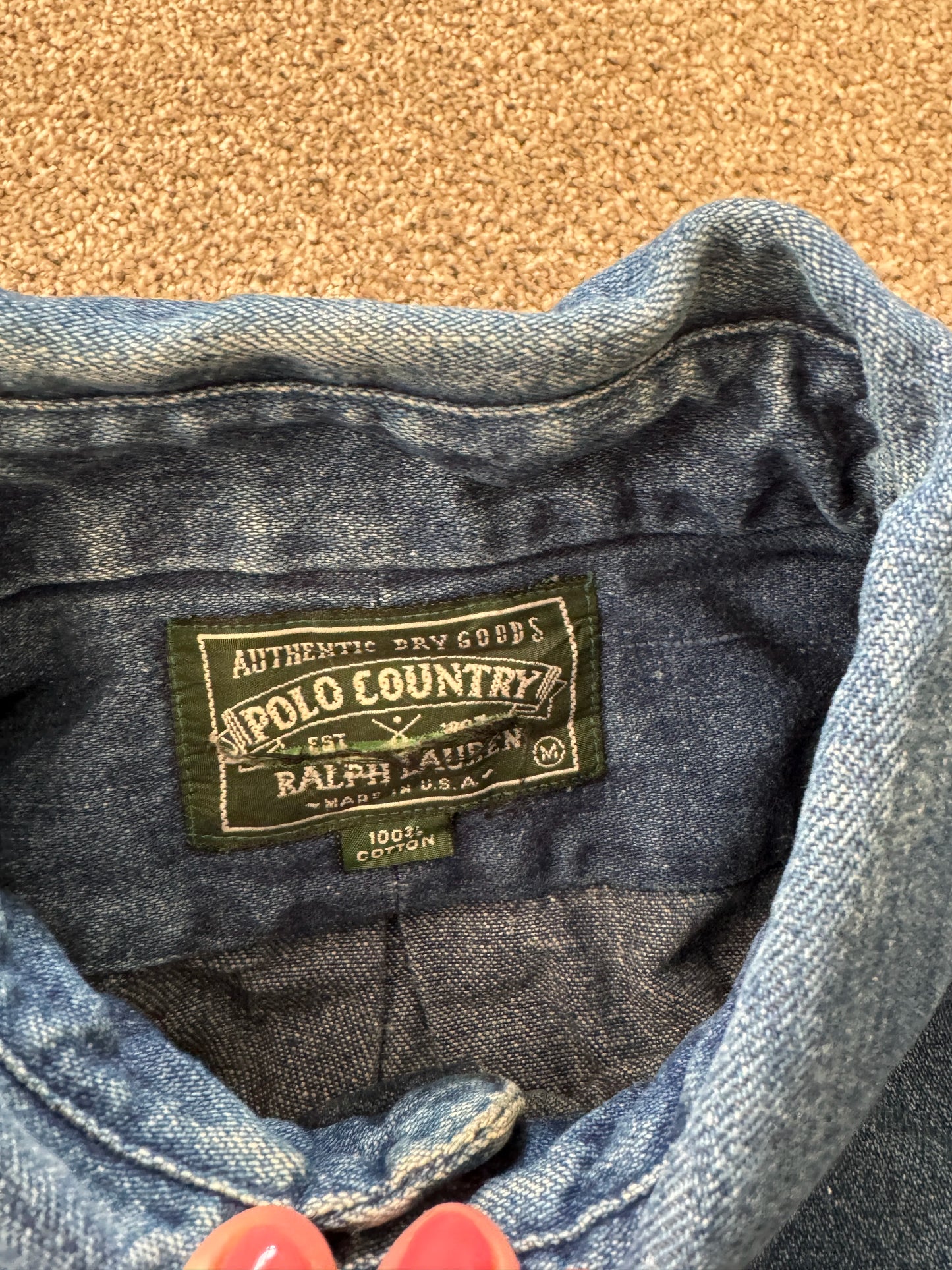 Rare Medium Ralph Lauren Polo Country Denim Shirt