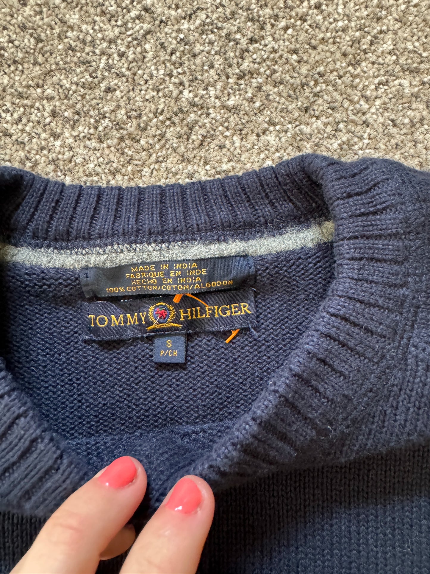 Small Tommy Hilfiger Navy Knitted Jumper