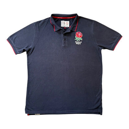 Large England Rugby Navy Polo Shirt