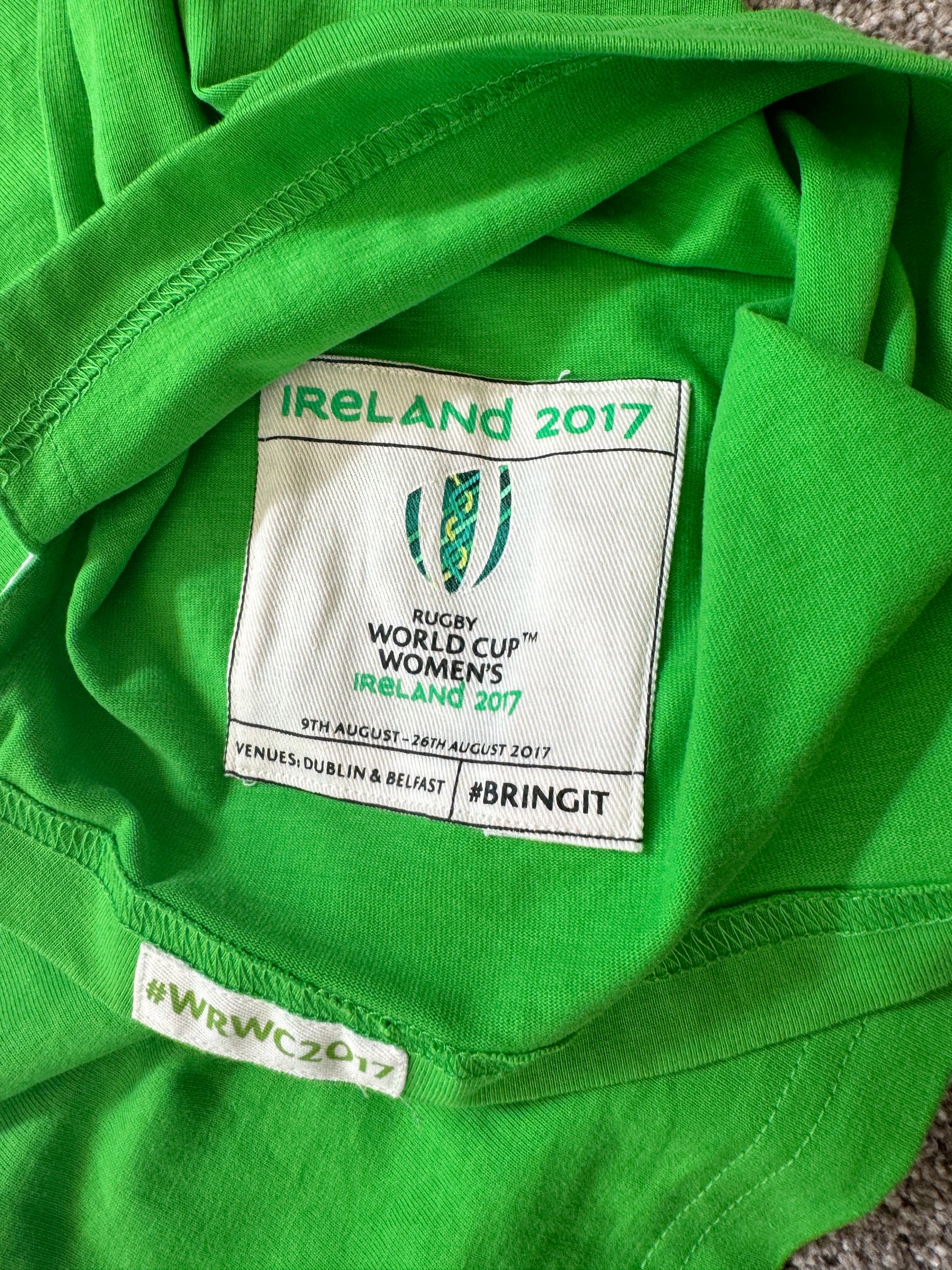 Women's UK12 Rugby World Cup Ireland Green Rugby Shirt