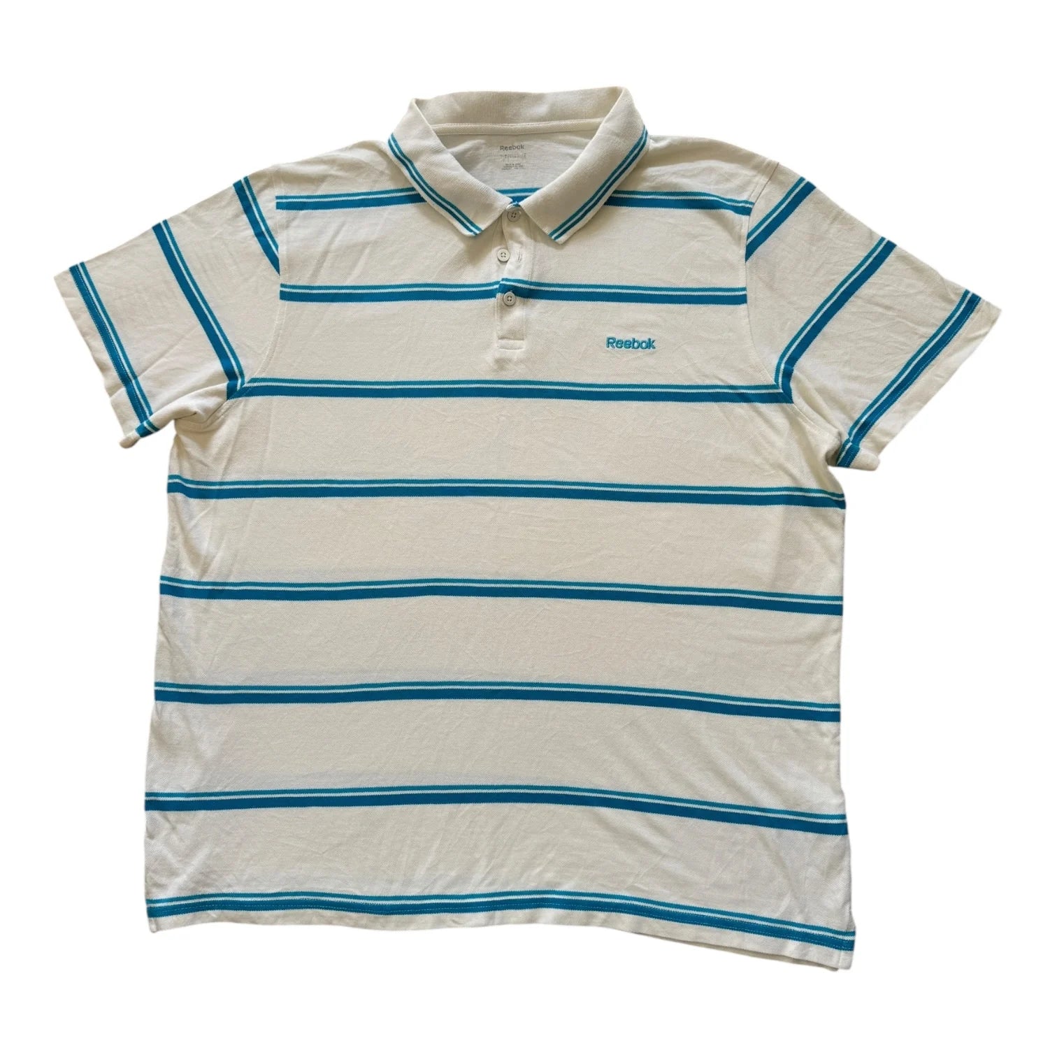 Extra large Reebok White Blue Polo Shirt