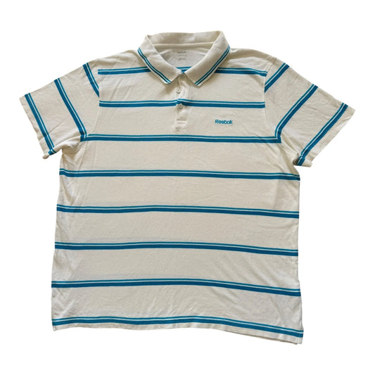 Extra large Reebok White Blue Polo Shirt