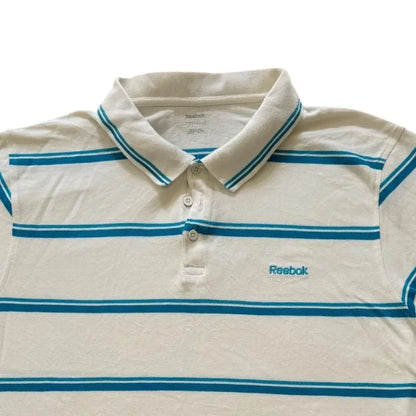 Extra large Reebok White Blue Polo Shirt