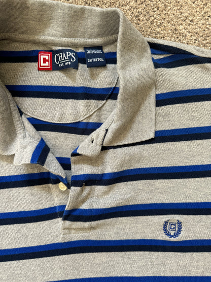 2XLT Chaps Grey Blue Polo Shirt