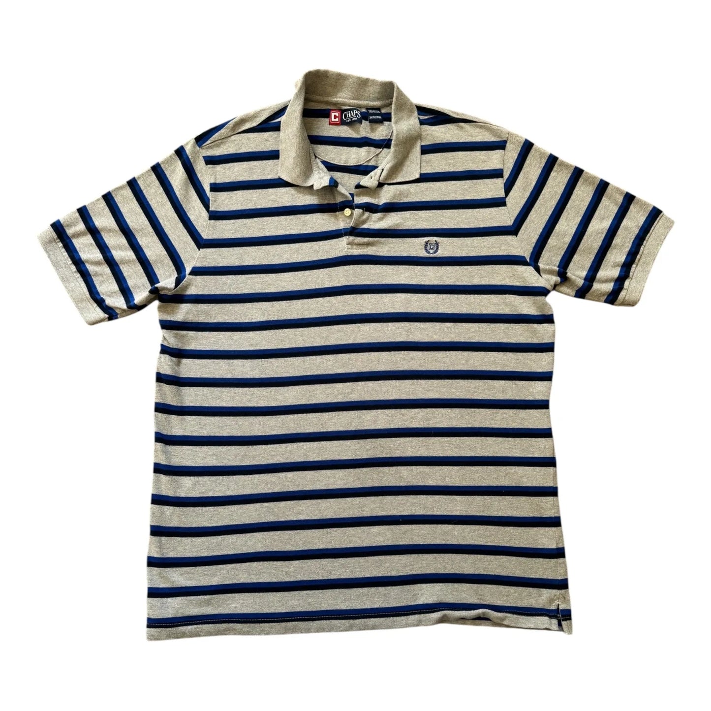 2XLT Chaps Grey Blue Polo Shirt