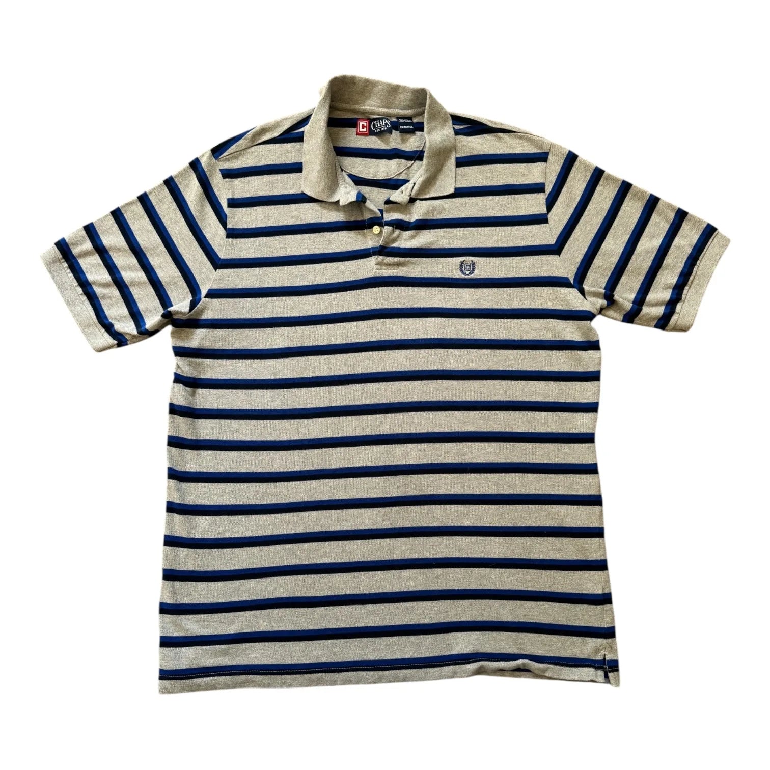 2XLT Chaps Grey Blue Polo Shirt