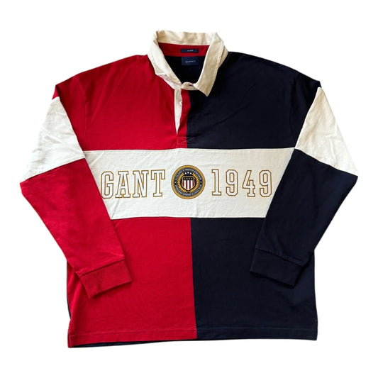 Large Gant Red Navy Rugby Shirt