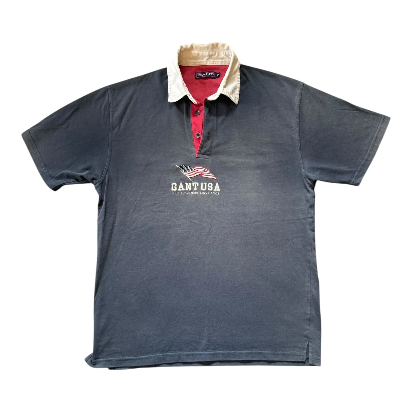 Medium Gant Faded Navy Rugby Shirt