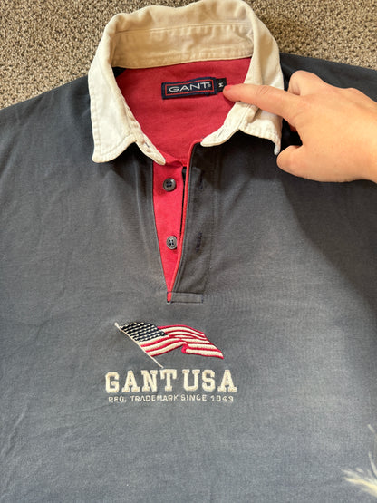 Medium Gant Faded Navy Rugby Shirt