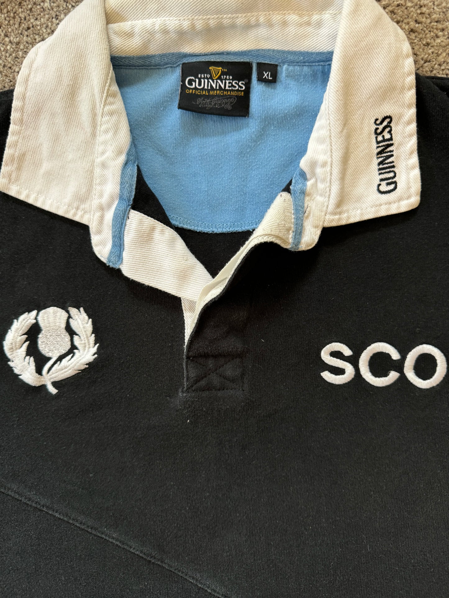 Extra large Guinness Scotland Black Rugby Shirt