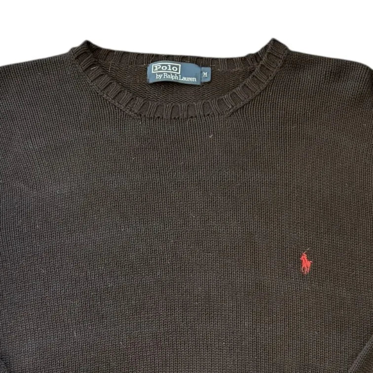 Medium Ralph Lauren Striped Black Knitted Jumper