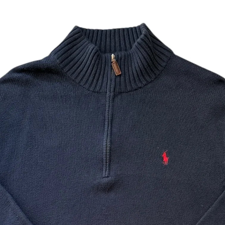 Extra large Ralph Lauren Navy Knitted 1/4 Zip
