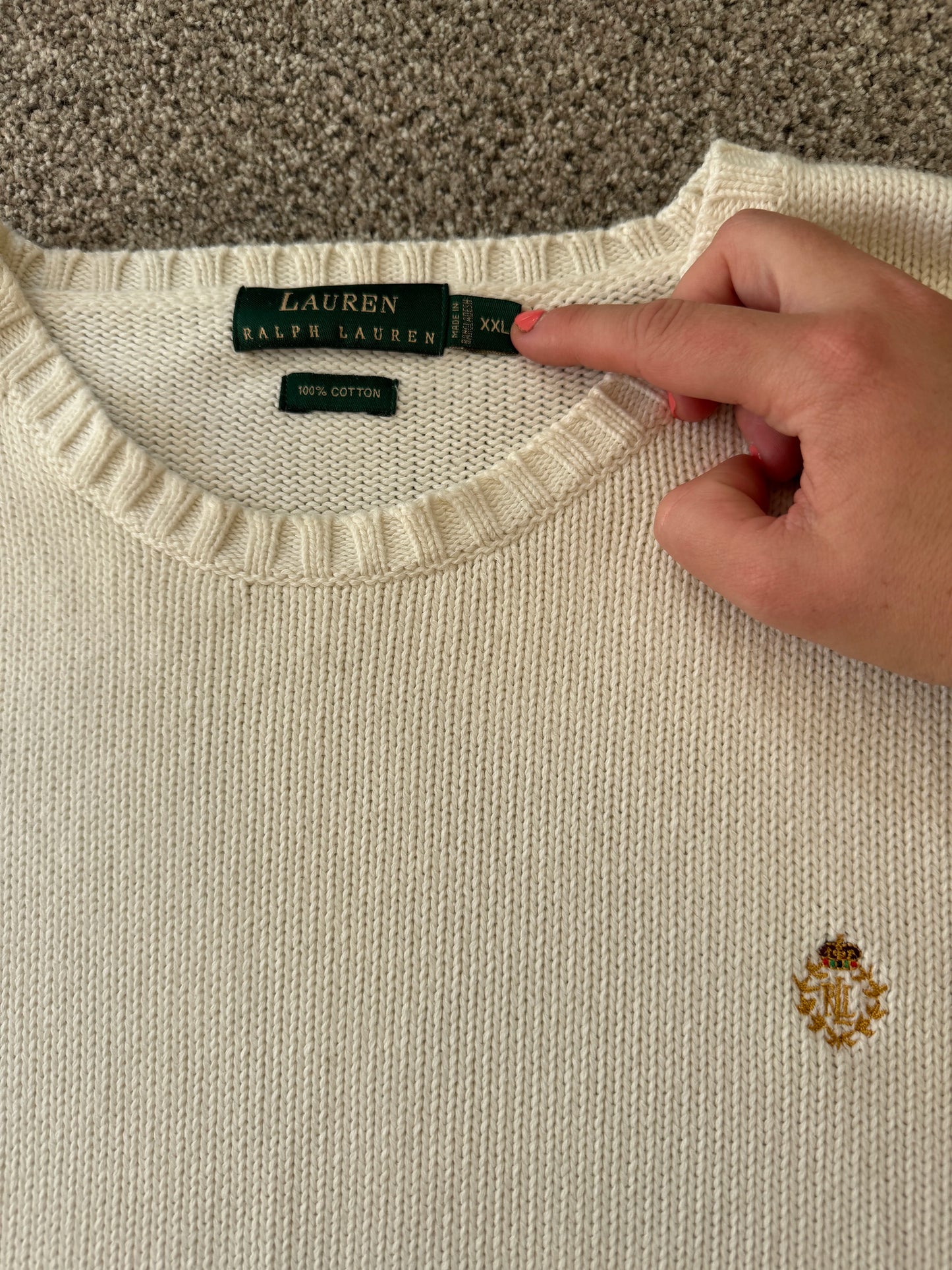 XXL Ralph Lauren White Heavy Knit