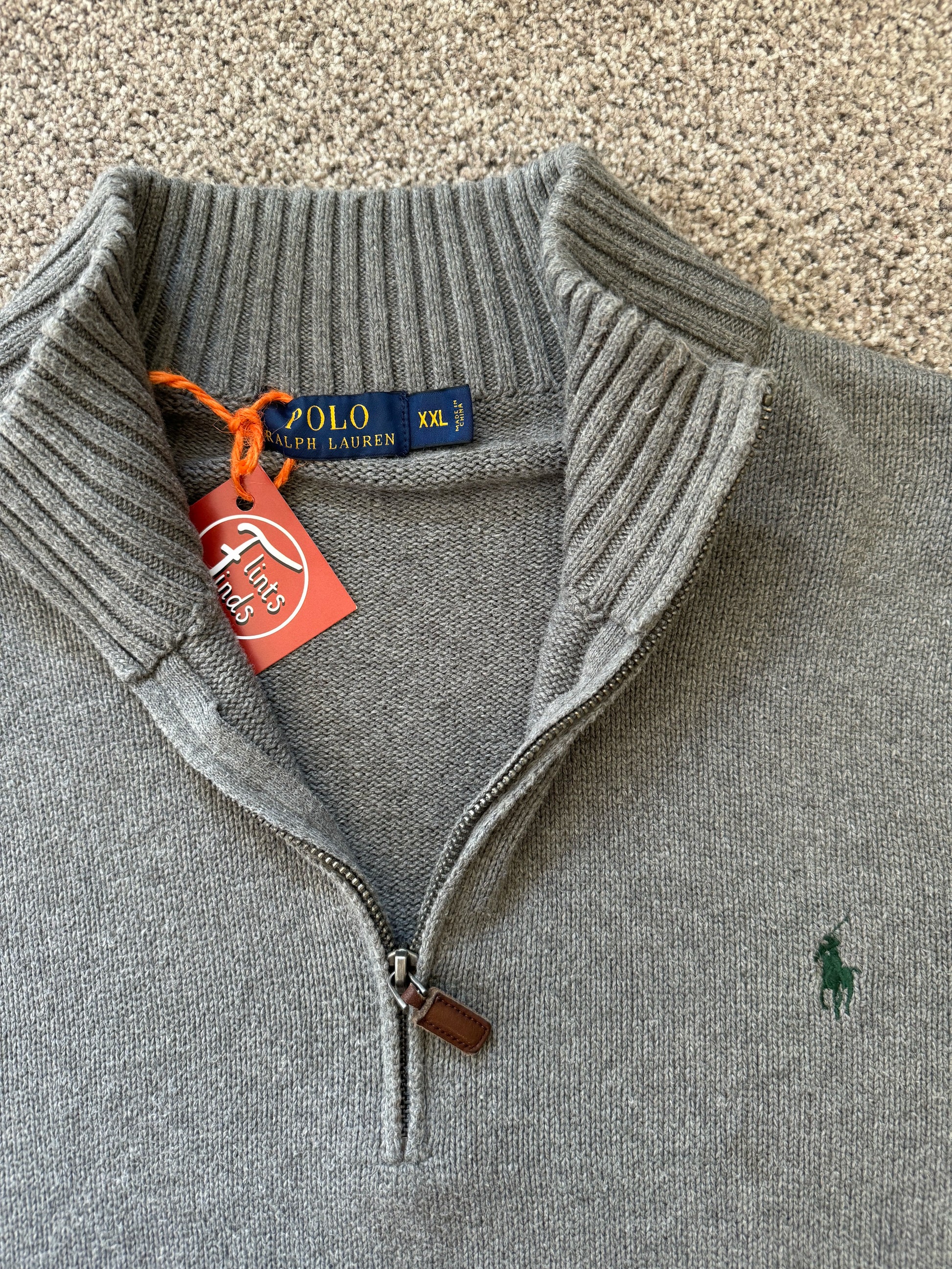 Extra large Ralph Lauren Grey Knitted 1/4 Zip