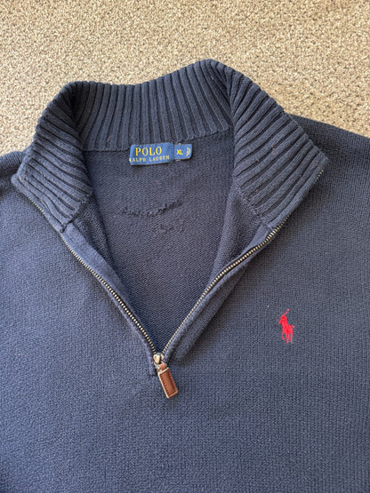 Extra large Ralph Lauren Navy Knitted 1/4 Zip