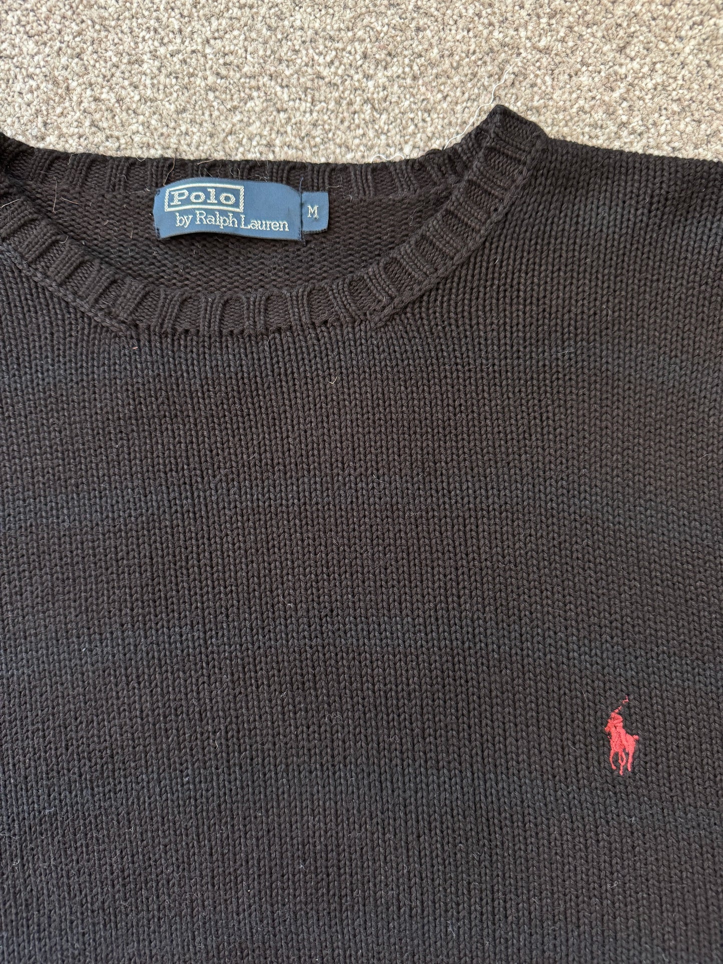 Medium Ralph Lauren Striped Black Knitted Jumper