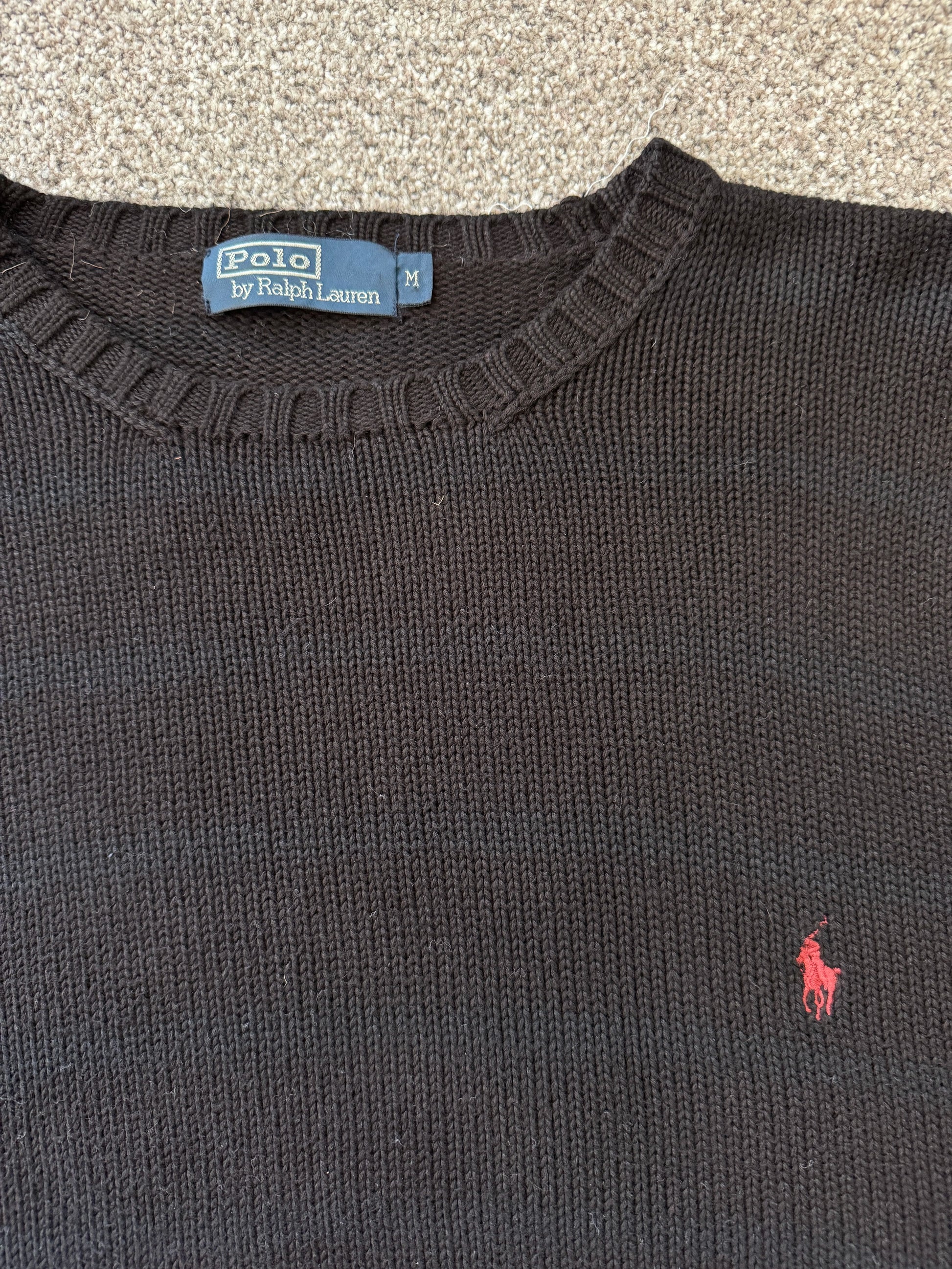 Medium Ralph Lauren Striped Black Knitted Jumper