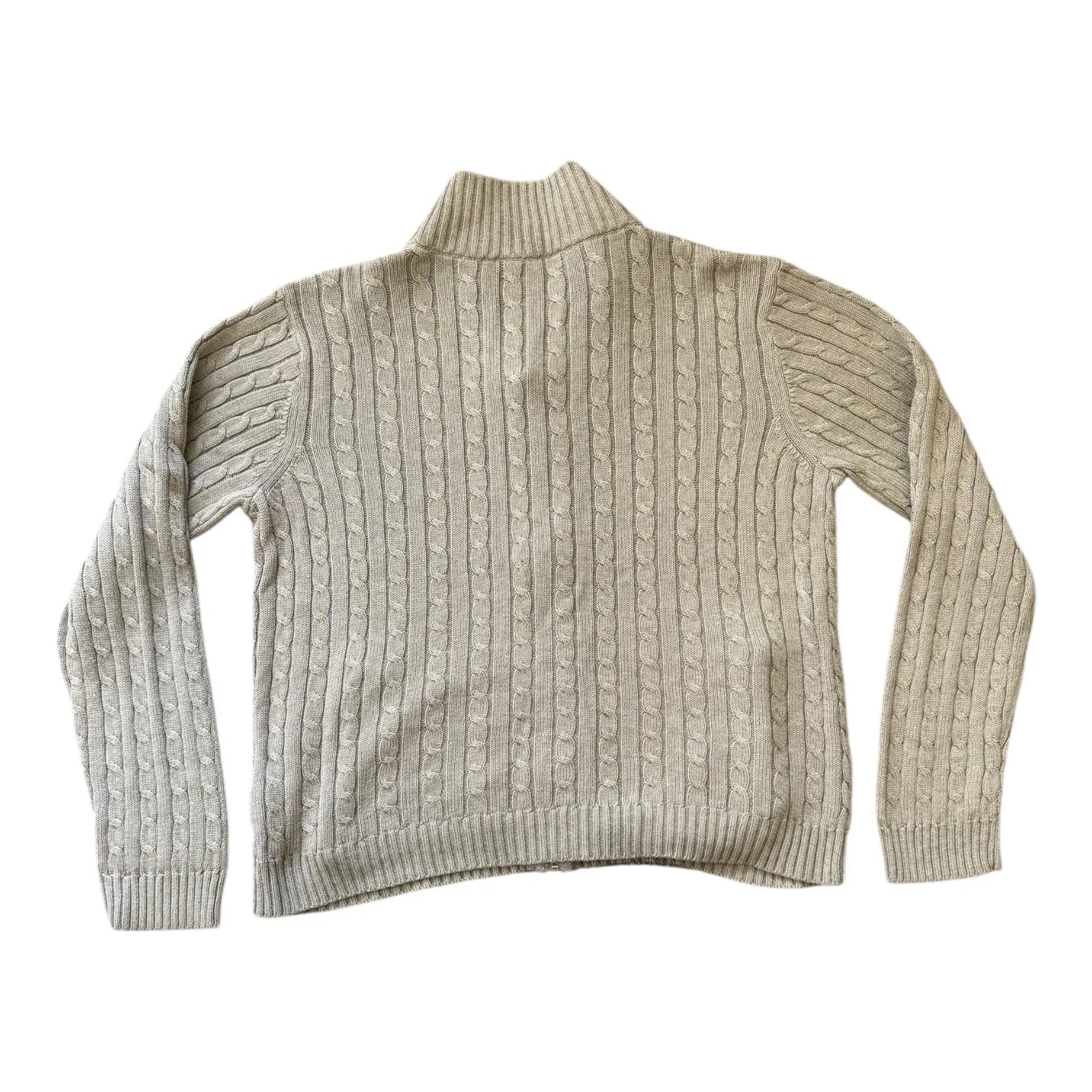 Woman's Medium Ralph Lauren Grey Full Zip Cable Knit