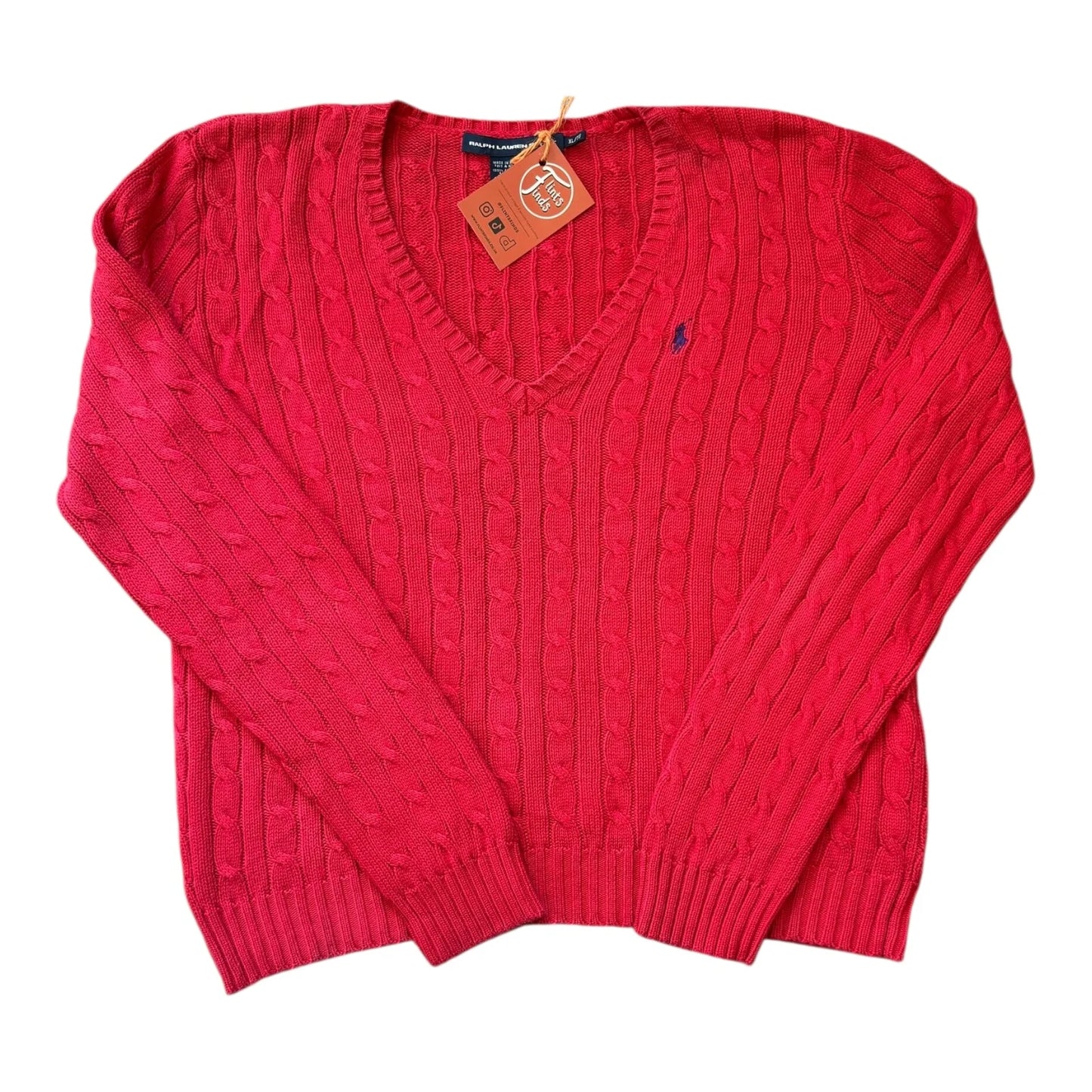 Woman's Extra large Ralph Lauren Red Cable Knit