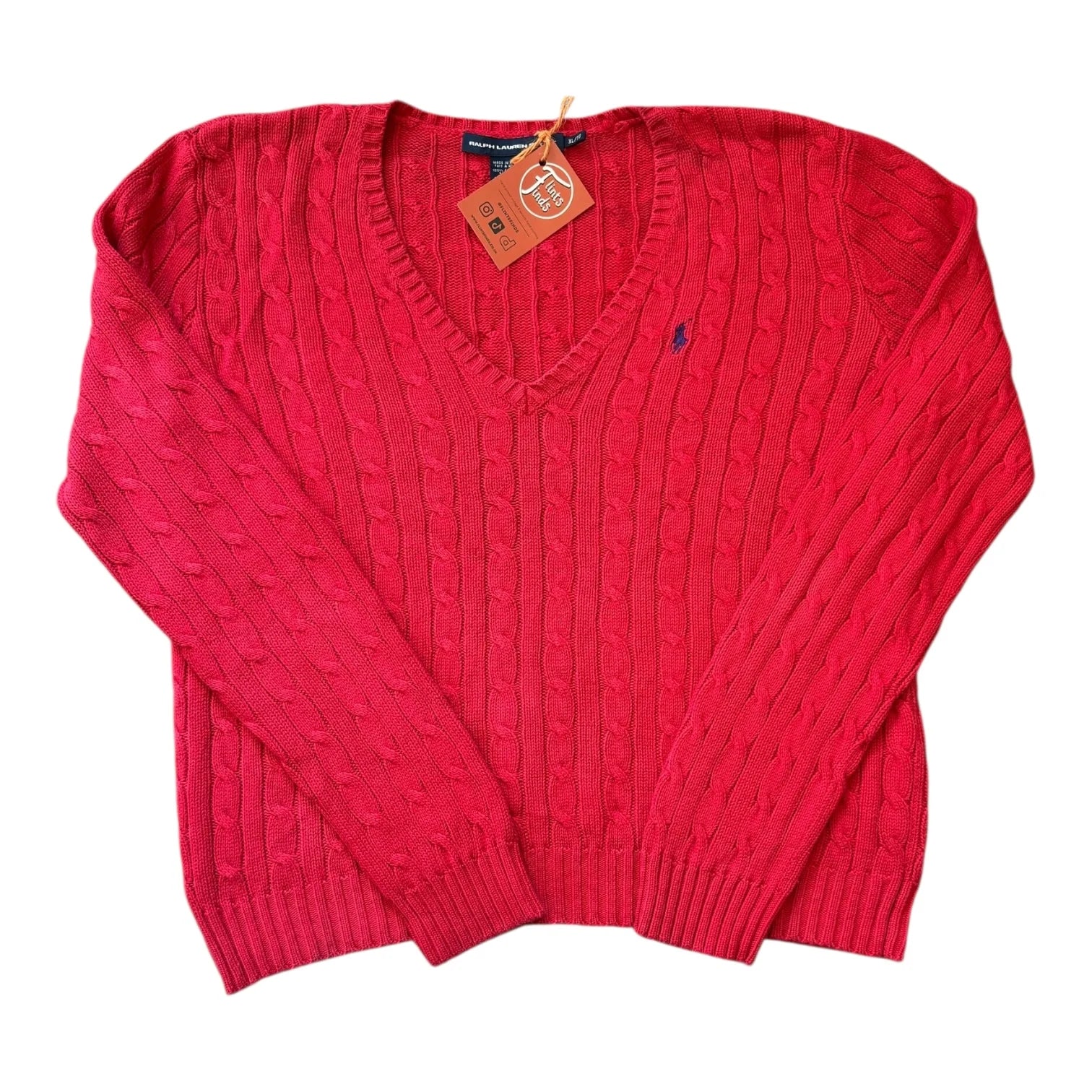 Woman's Extra large Ralph Lauren Red Cable Knit