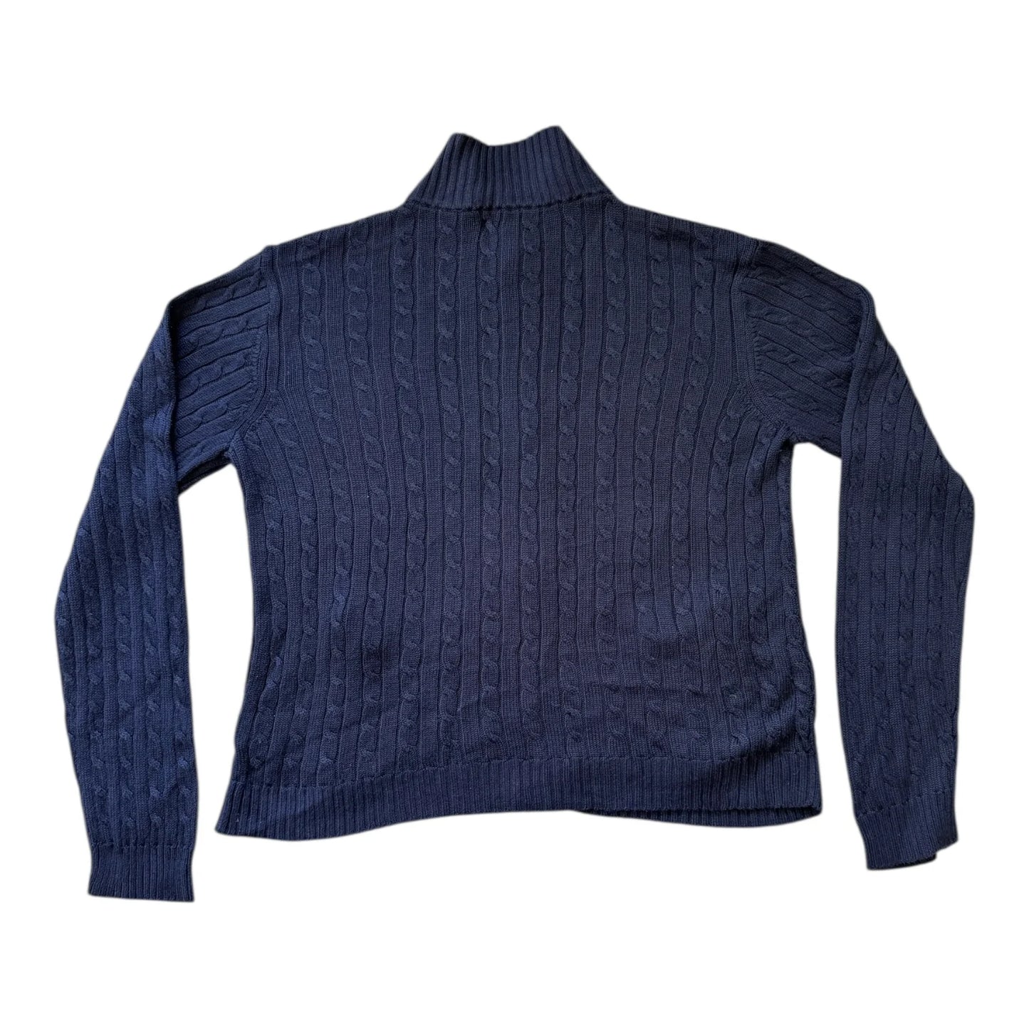 Woman's Large Ralph Lauren Navy Full Zip Cable Knit