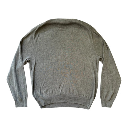 Large Ralph Lauren Grey V-Neck Thin Jumper