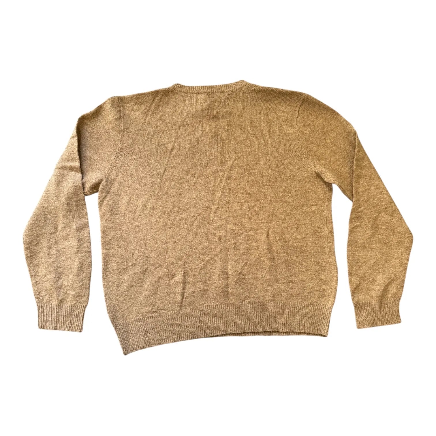 Extra large Ralph Lauren Beige Lambswool Knitted V-Neck Jumper