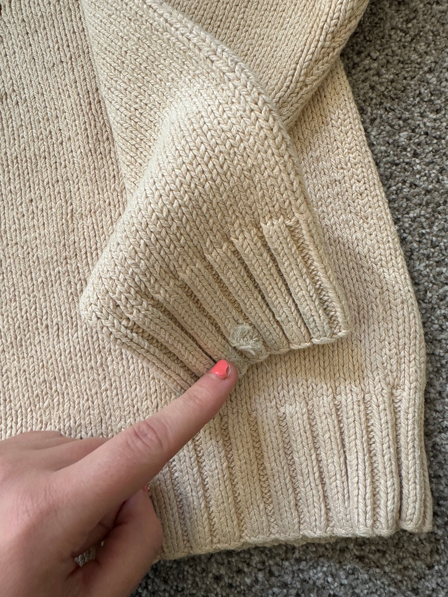 Woman's Medium Ralph Lauren Beige Knitted Dog Jumper