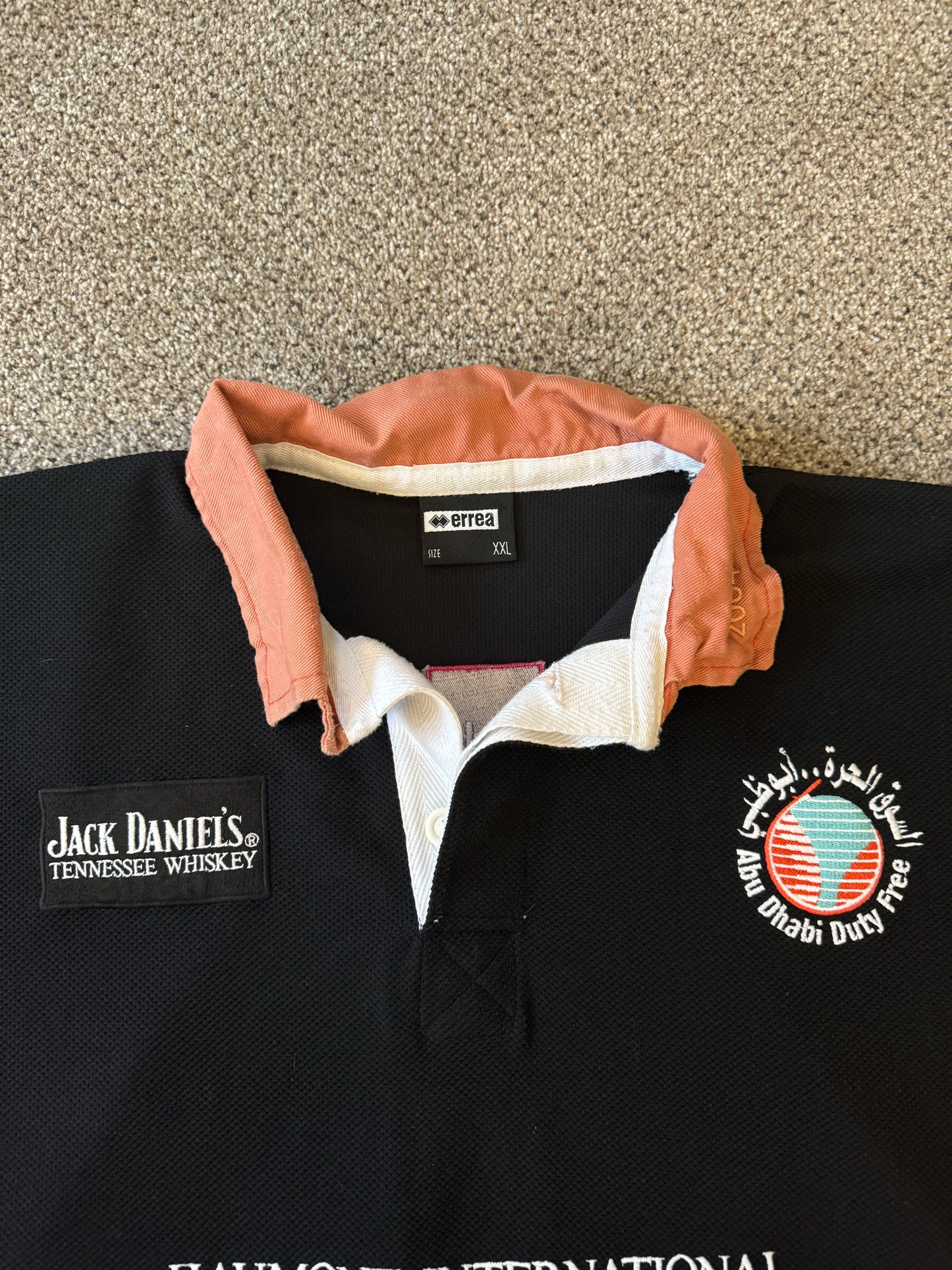 Extra large Errea Black Abu Dhabi Rugby Shirt