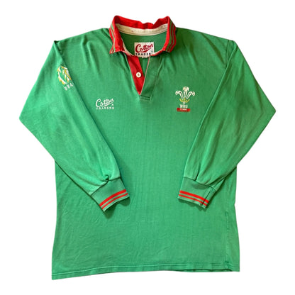 Large Cotton Traders 1992 Green Wales Rugby Shirt