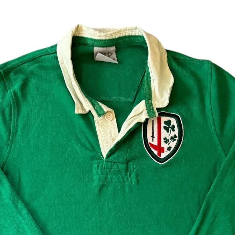 UK 14 London Irish Green Rugby Shirt