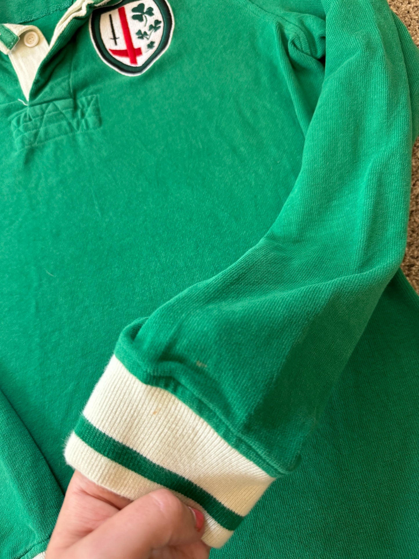 UK 14 London Irish Green Rugby Shirt