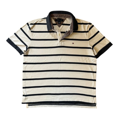 Large Tommy Hilfiger White Navy Polo Shirt