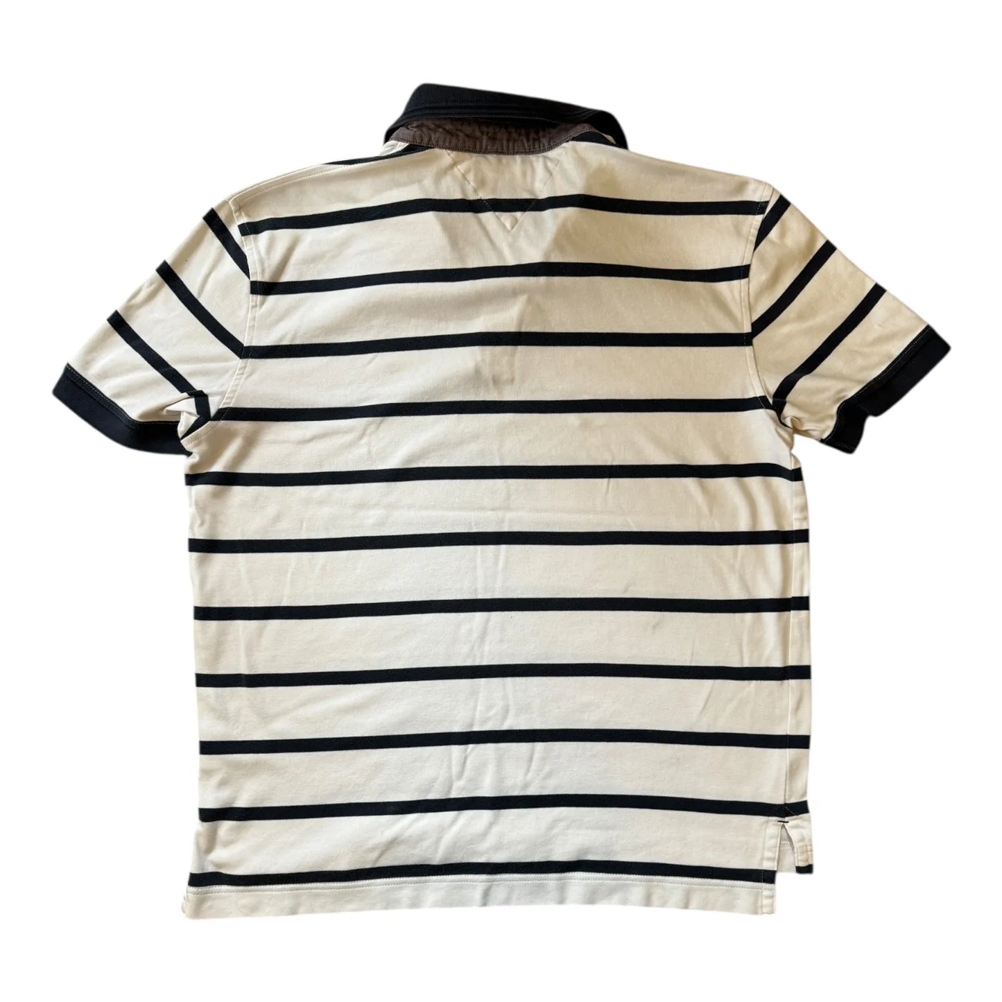 Large Tommy Hilfiger White Navy Polo Shirt