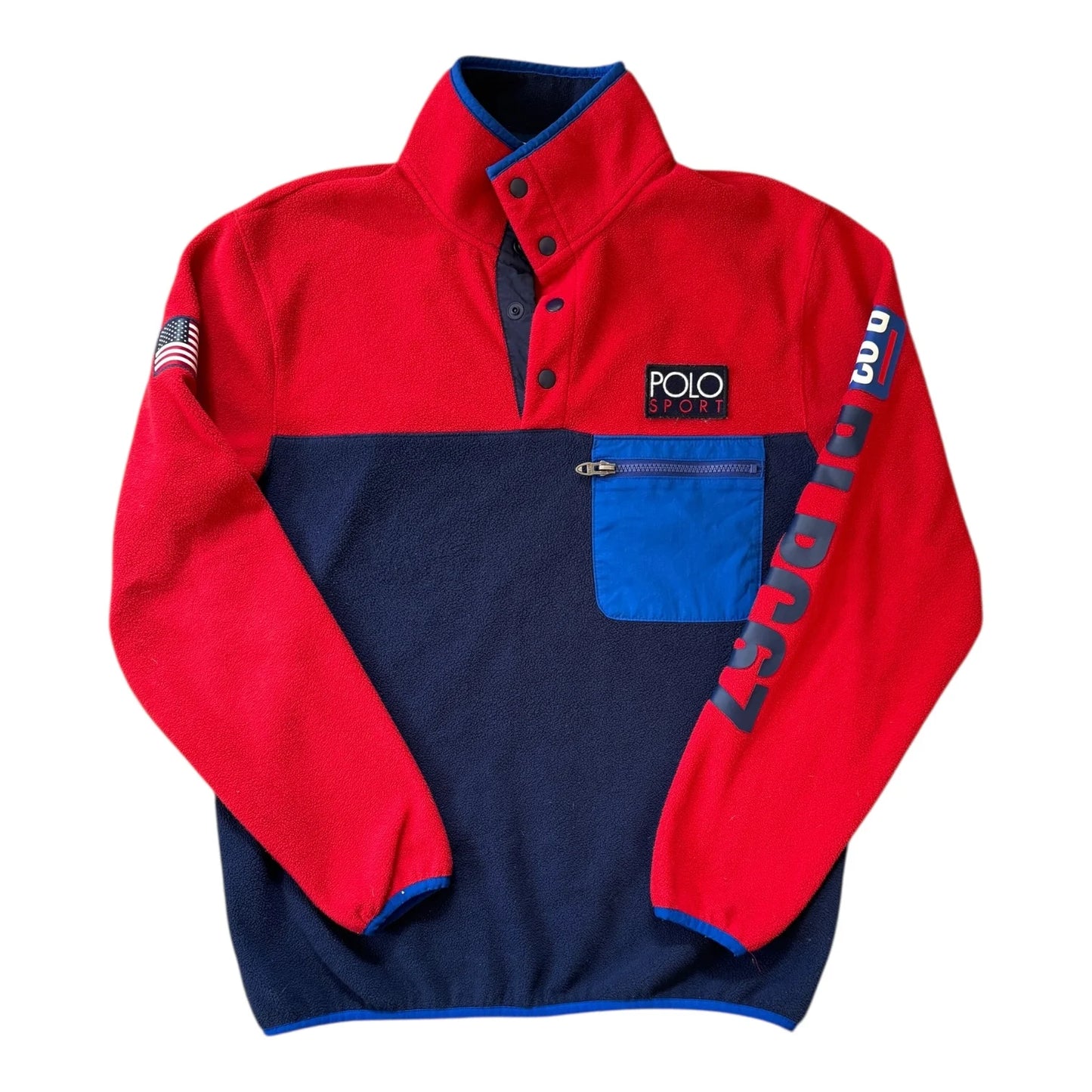 Small Ralph Lauren Red 1/4 Button Fleece