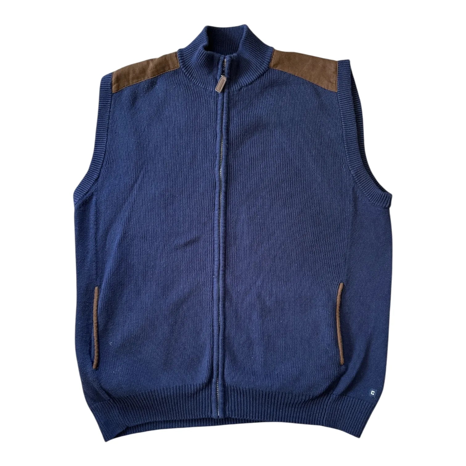 Large Chaps Navy Full Zip Jumper