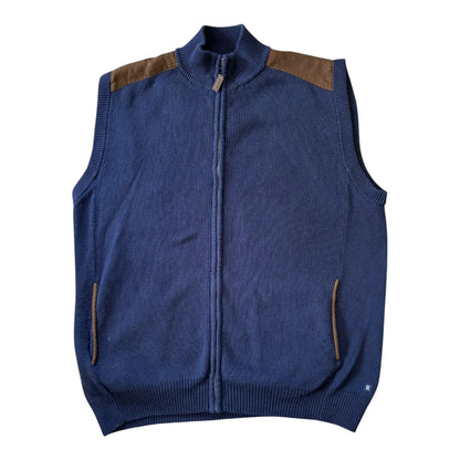 Large Chaps Navy Full Zip Jumper