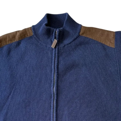 Large Chaps Navy Full Zip Jumper