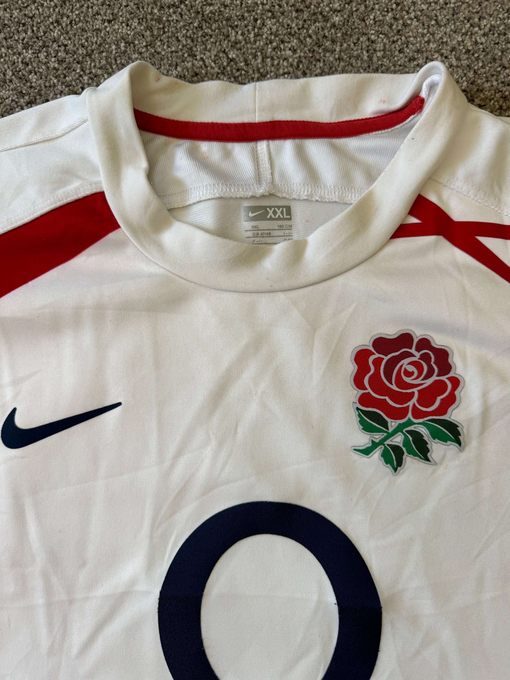 XXL Nike White 2007 England Rugby Shirt