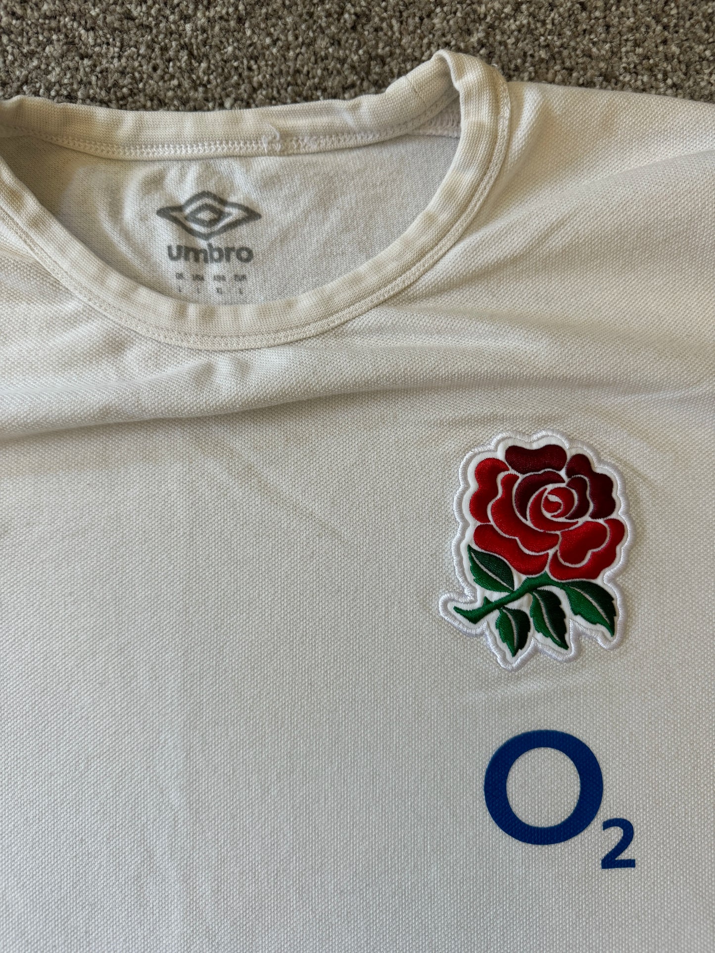 Large Umbro White England Rugby T-Shirt