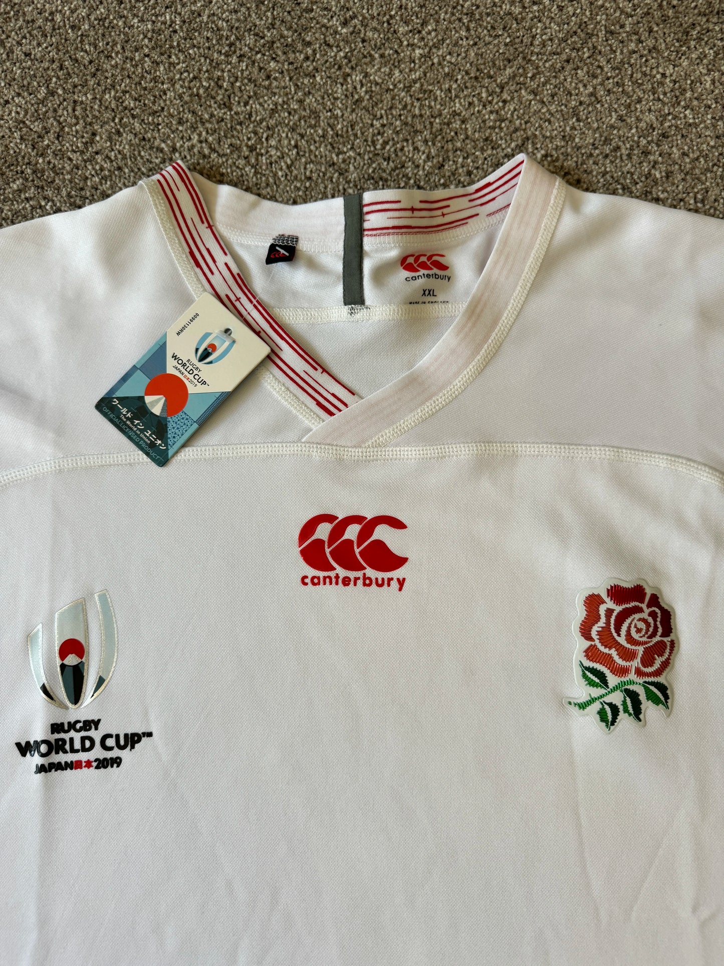 XXL Canterbury White England World Cup 2019 Rugby Shirt BNWT