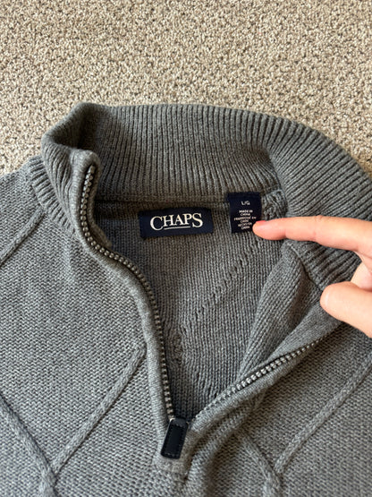 Large Chaps Grey 1/4 Zip