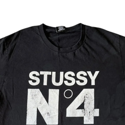 Medium Stussy Black Faint Floral Print T-Shirt