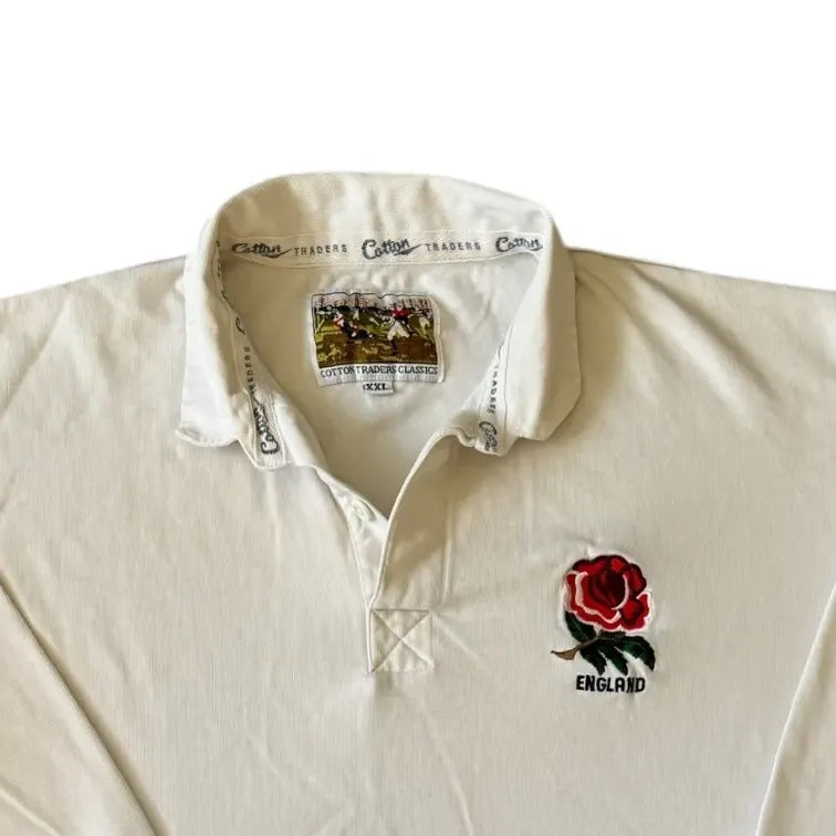 XXL Cotton Traders White England Rugby Shirt