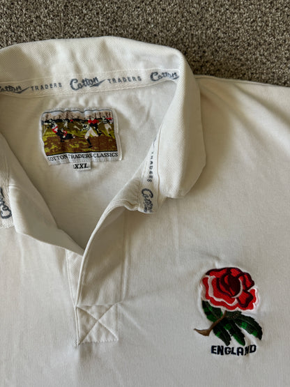 XXL Cotton Traders White England Rugby Shirt